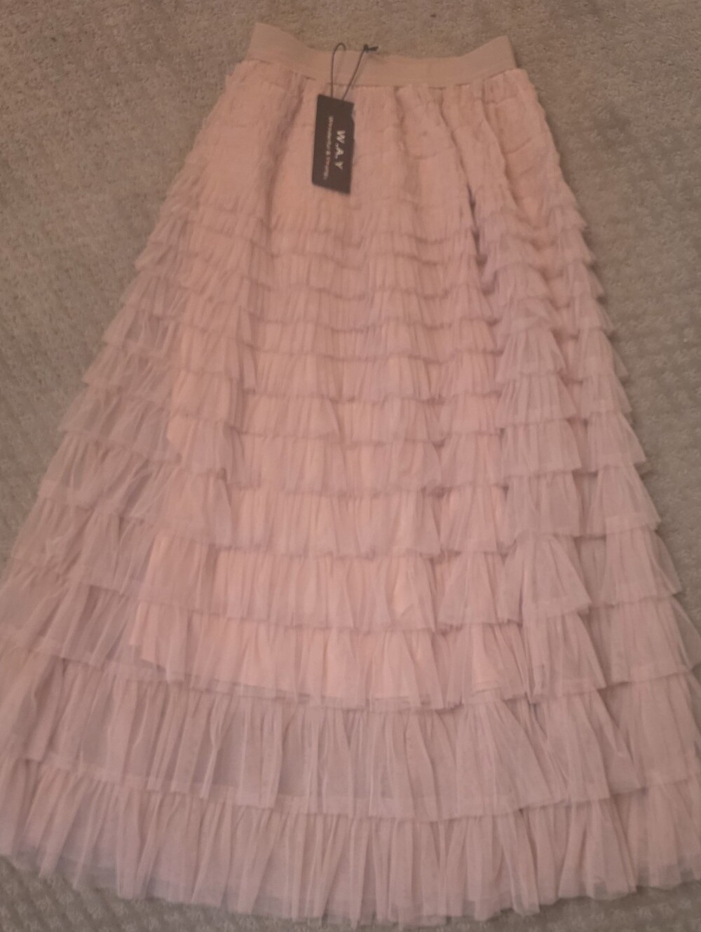 Pink Ruffle Tiered Maxi Skirt